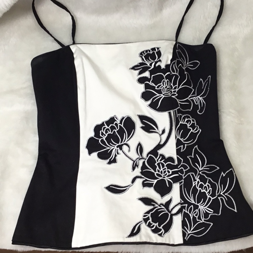 White House Black Market floral Bustier top